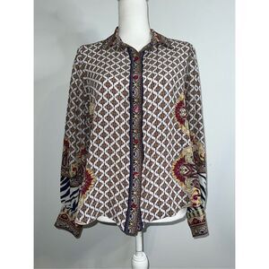 Women’s Silk HALE BOB Longsleeve Button Down LARGE